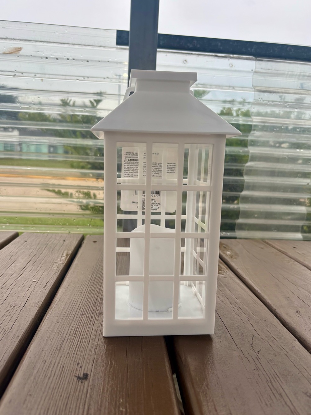 White Decorative Lantern Candle Holder - Home Accents